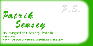 patrik semsey business card